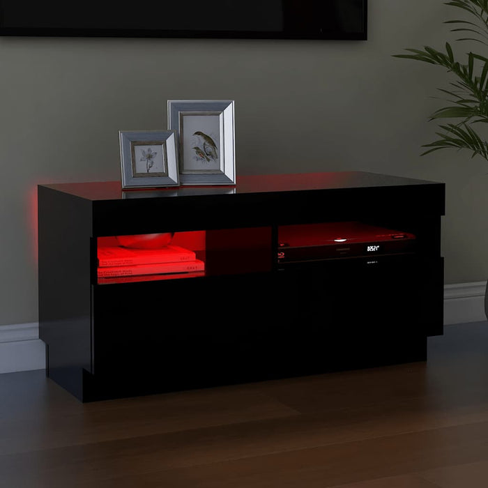 Comodă TV cu lumini LED, negru, 80x35x40 cm - WALTI WALTI