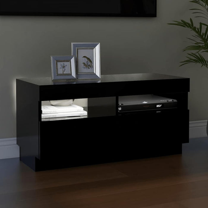 Comodă TV cu lumini LED, negru, 80x35x40 cm - WALTI WALTI