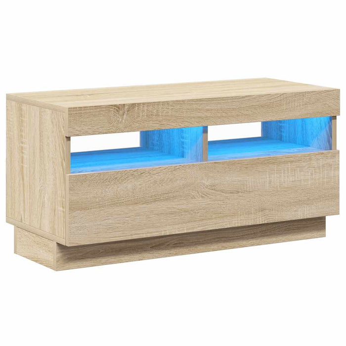 Comodă TV cu lumini LED, stejar Sonoma, 80x35x40 cm - WALTI WALTI