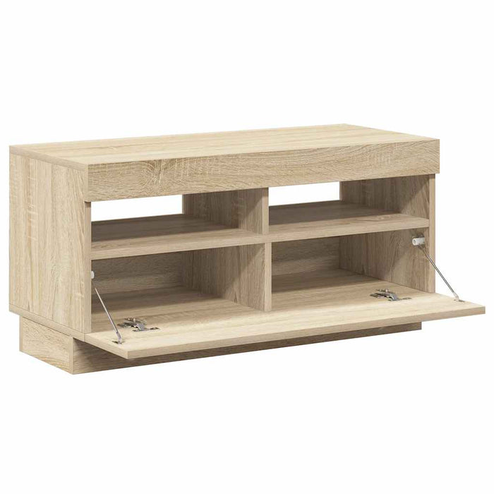 Comodă TV cu lumini LED, stejar Sonoma, 80x35x40 cm - WALTI WALTI