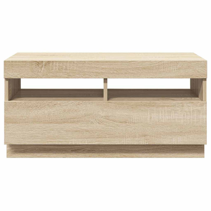 Comodă TV cu lumini LED, stejar Sonoma, 80x35x40 cm - WALTI WALTI