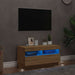 Comodă TV cu lumini LED, stejar Sonoma, 80x35x40 cm - WALTI WALTI