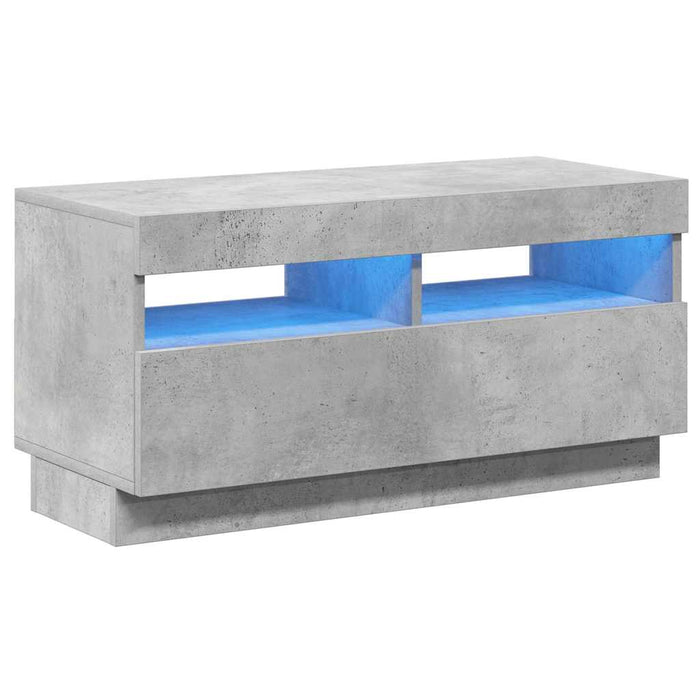 Comodă TV cu lumini LED, gri beton, 80x35x40 cm - WALTI WALTI