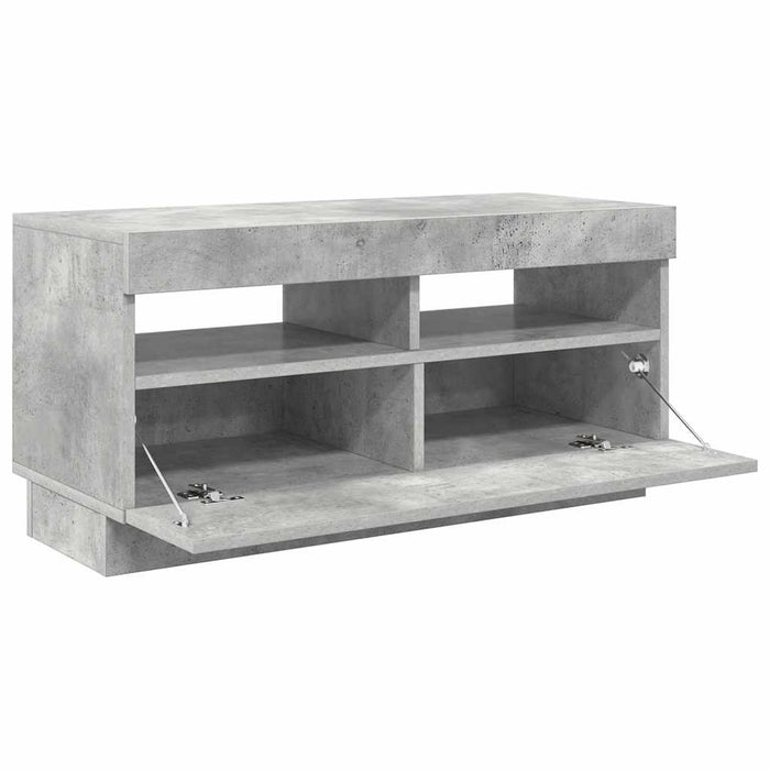 Comodă TV cu lumini LED, gri beton, 80x35x40 cm - WALTI WALTI
