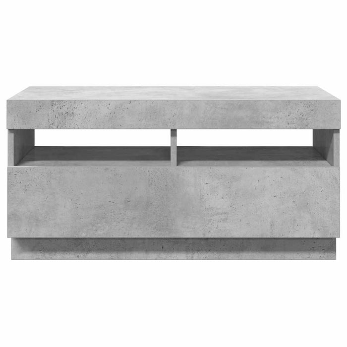 Comodă TV cu lumini LED, gri beton, 80x35x40 cm - WALTI WALTI