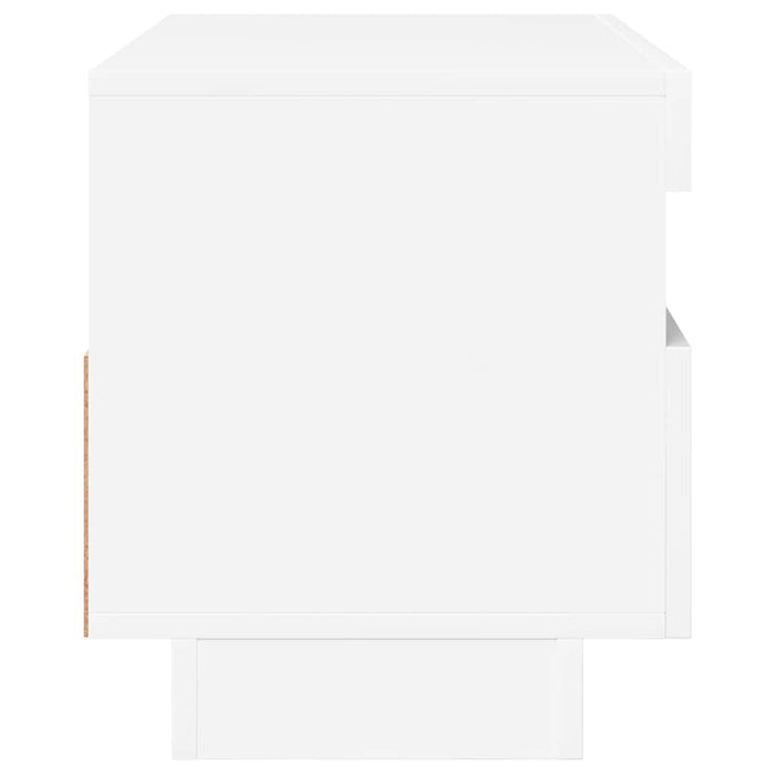 Comodă TV cu lumini LED, alb extralucios, 80x35x40 cm - WALTI WALTI