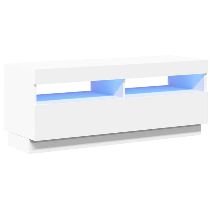 Comodă TV cu lumini LED, alb, 100x35x40 cm - WALTI WALTI
