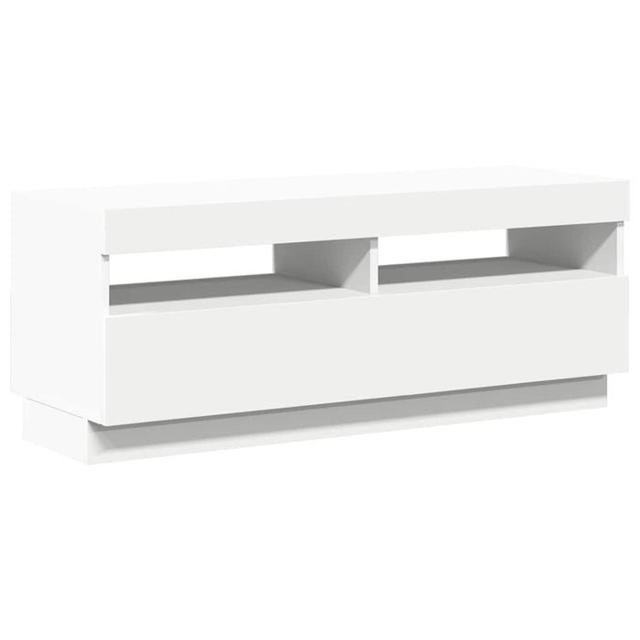 Comodă TV cu lumini LED, alb, 100x35x40 cm - WALTI WALTI