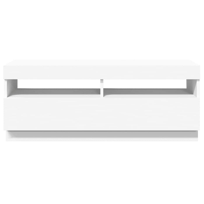 Comodă TV cu lumini LED, alb, 100x35x40 cm - WALTI WALTI