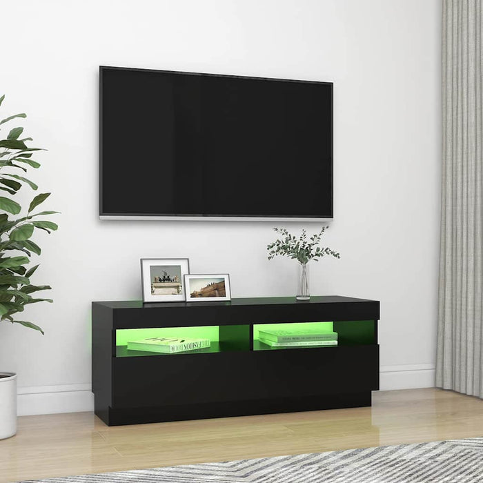 Comodă TV cu lumini LED, negru, 100x35x40 cm - WALTI WALTI