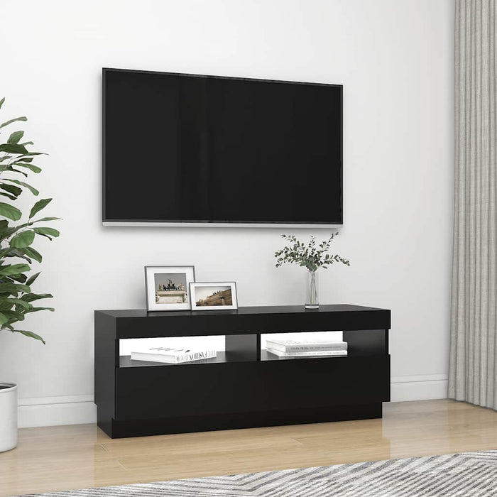Comodă TV cu lumini LED, negru, 100x35x40 cm - WALTI WALTI