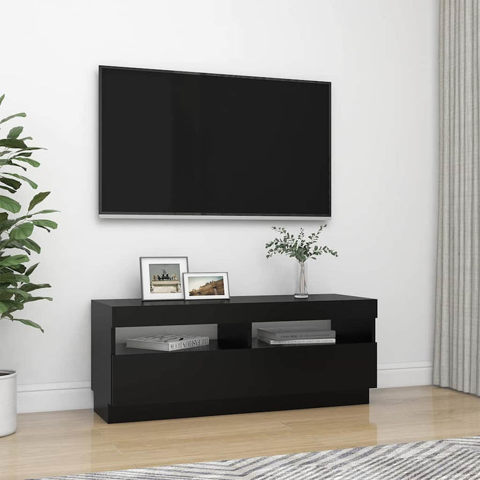 Comodă TV cu lumini LED, negru, 100x35x40 cm - WALTI WALTI