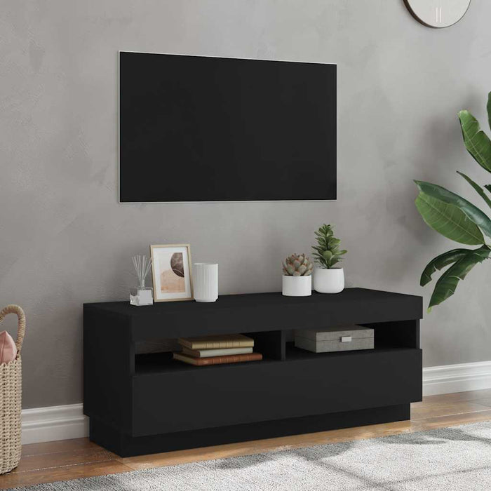 Comodă TV cu lumini LED, negru, 100x35x40 cm - WALTI WALTI