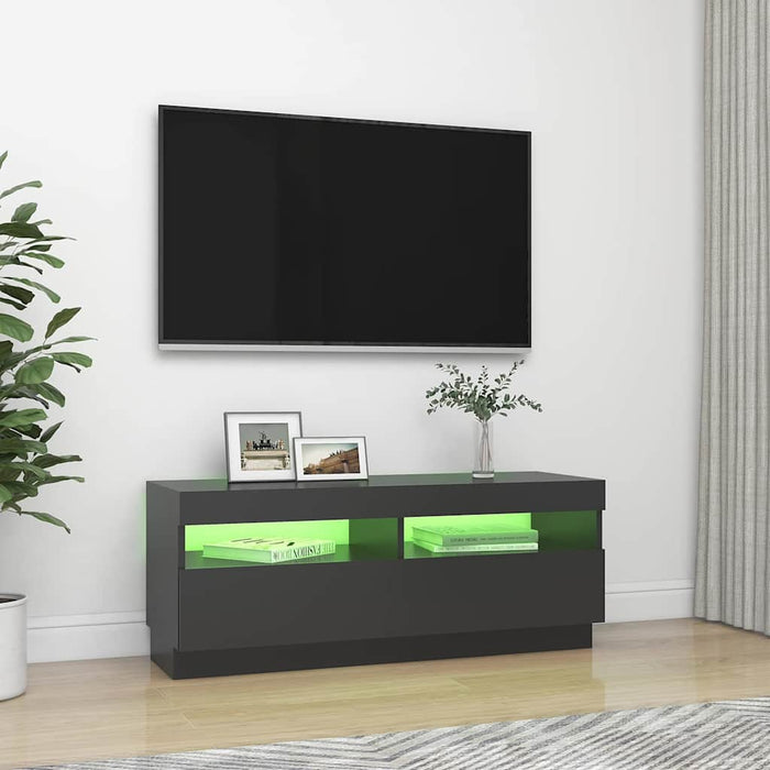 Comodă TV cu lumini LED, gri, 100x35x40 cm WALTI