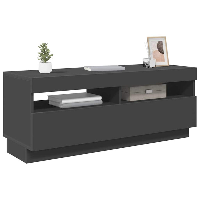Comodă TV cu lumini LED, gri, 100x35x40 cm WALTI