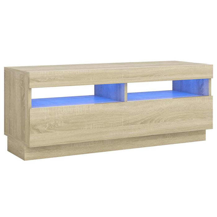 Comodă TV cu lumini LED, stejar sonoma, 100x35x40 cm - WALTI WALTI