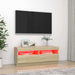 Comodă TV cu lumini LED, stejar sonoma, 100x35x40 cm - WALTI WALTI
