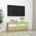 Comodă TV cu lumini LED, stejar sonoma, 100x35x40 cm - WALTI WALTI