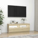Comodă TV cu lumini LED, stejar sonoma, 100x35x40 cm - WALTI WALTI