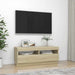 Comodă TV cu lumini LED, stejar sonoma, 100x35x40 cm - WALTI WALTI