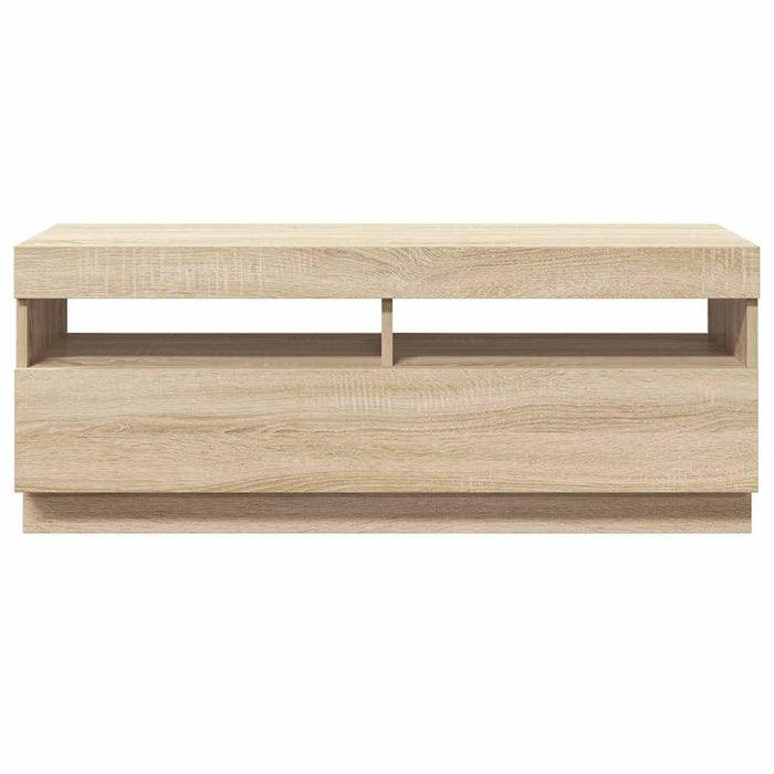 Comodă TV cu lumini LED, stejar sonoma, 100x35x40 cm - WALTI WALTI