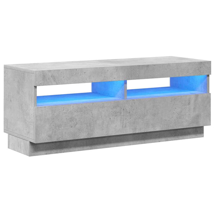 Comodă TV cu lumini LED, gri beton, 100x35x40 cm - WALTI WALTI