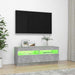 Comodă TV cu lumini LED, gri beton, 100x35x40 cm - WALTI WALTI