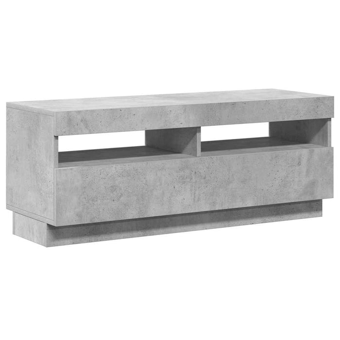 Comodă TV cu lumini LED, gri beton, 100x35x40 cm - WALTI WALTI