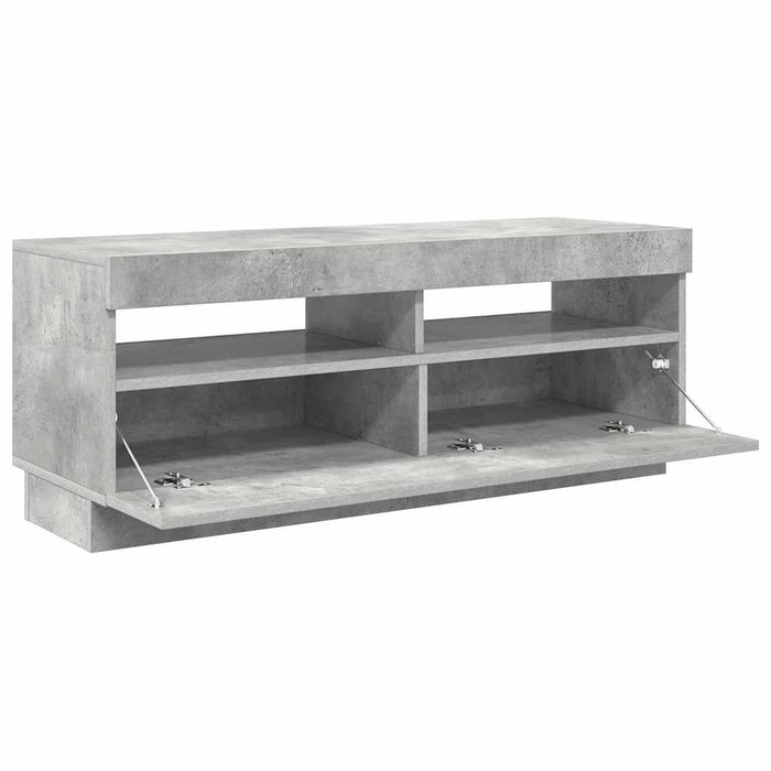 Comodă TV cu lumini LED, gri beton, 100x35x40 cm - WALTI WALTI
