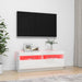 Comodă TV cu lumini LED, alb extralucios, 100x35x40 cm - WALTI WALTI