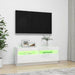 Comodă TV cu lumini LED, alb extralucios, 100x35x40 cm - WALTI WALTI