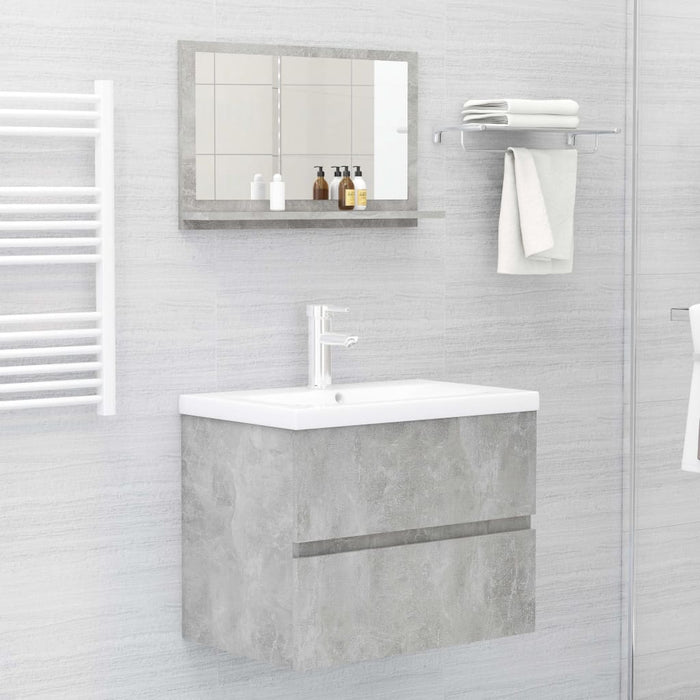 Dulap de baie cu oglindă, gri beton, 60 x 10,5 x 37 cm, PAL - WALTI WALTI