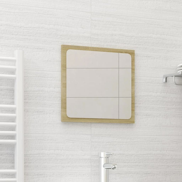 Oglindă de baie LED, stejar sonoma, 40x8,5x37cm, lemn prelucrat - WALTI WALTI