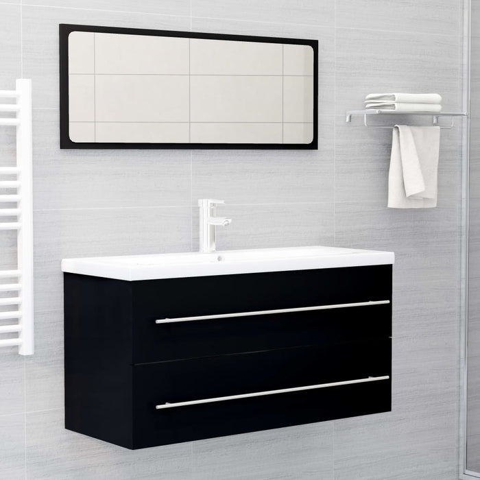 Dulap de chiuvetă, negru, 100x38,5x48 cm, lemn prelucrat - WALTI WALTI
