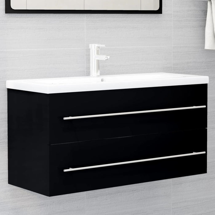 Dulap de chiuvetă, negru, 100x38,5x48 cm, lemn prelucrat - WALTI WALTI