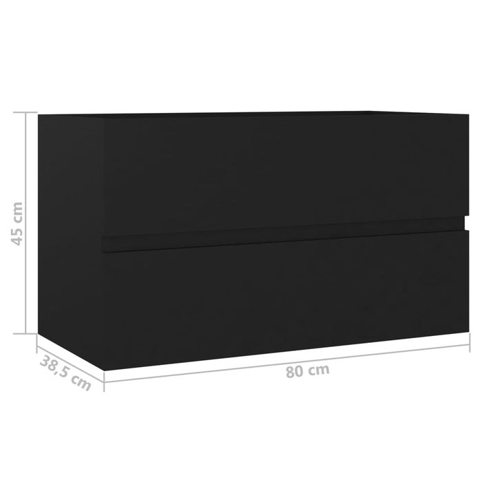Dulap de chiuvetă, negru, 80 x 38,5 x 45 cm, PAL WALTI
