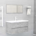 Dulap de chiuvetă, gri beton, 90x38,5x45 cm, lemn prelucrat - WALTI WALTI