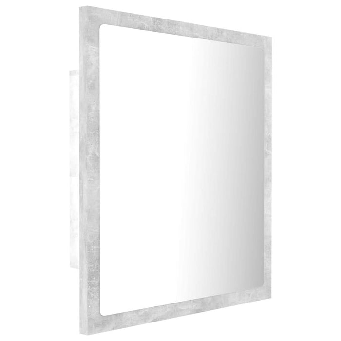 Oglindă de baie cu LED, gri beton, 40x8,5x37 cm, acril - WALTI WALTI