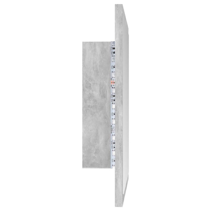 Oglindă de baie cu LED, gri beton, 40x8,5x37 cm, acril - WALTI WALTI