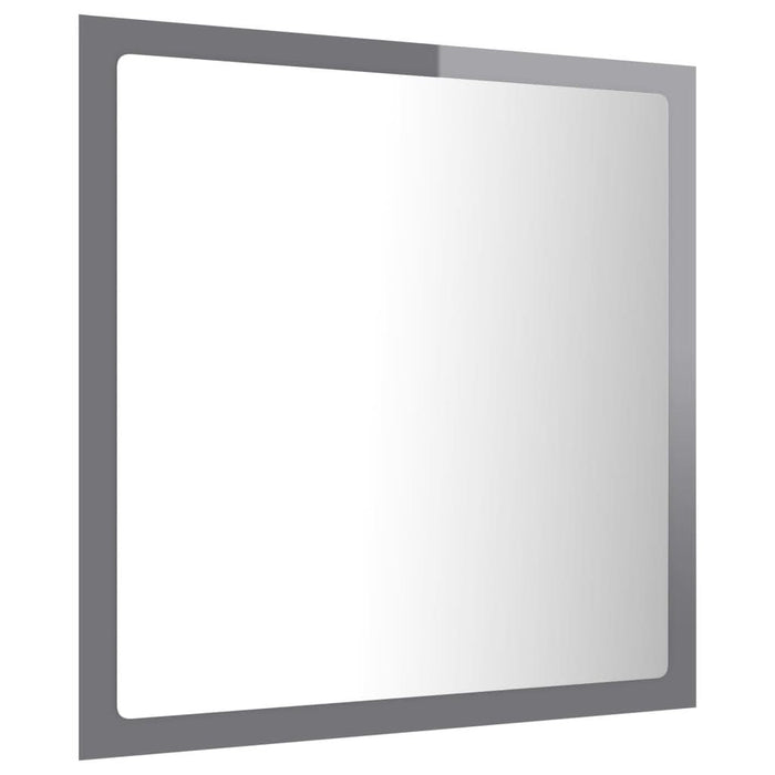 Oglindă de baie cu LED, gri extralucios, 40x8,5x37 cm, acril - WALTI WALTI