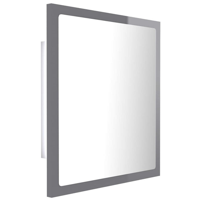 Oglindă de baie cu LED, gri extralucios, 40x8,5x37 cm, acril - WALTI WALTI
