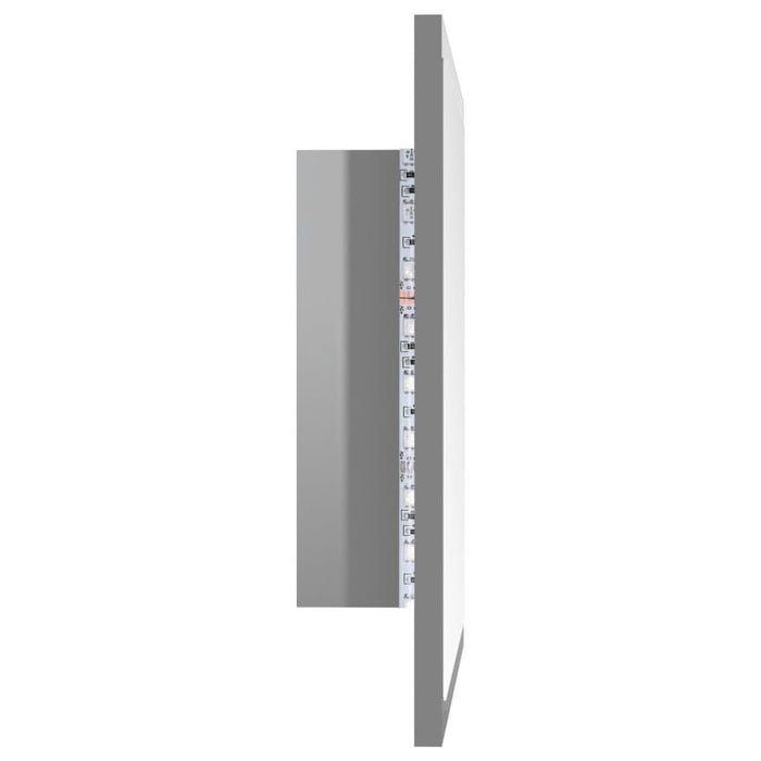 Oglindă de baie cu LED, gri extralucios, 40x8,5x37 cm, acril - WALTI WALTI