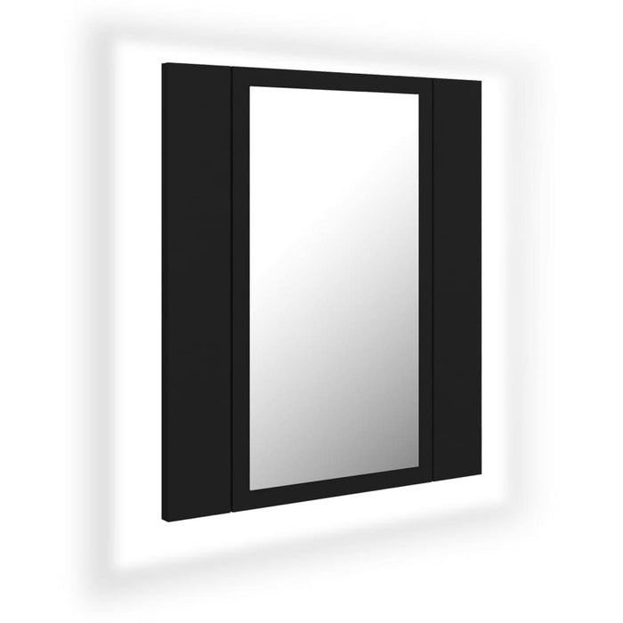 Dulap de baie cu oglindă & LED, negru, 40x12x45 cm, acril - WALTI WALTI