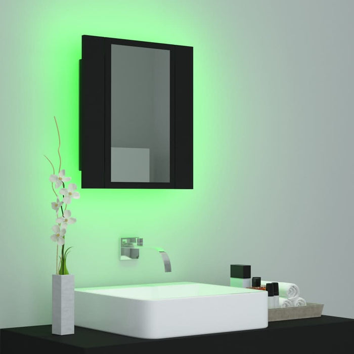 Dulap de baie cu oglindă & LED, negru, 40x12x45 cm, acril - WALTI WALTI