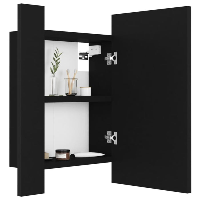 Dulap de baie cu oglindă & LED, negru, 40x12x45 cm, acril - WALTI WALTI