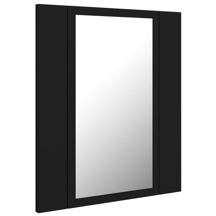 Dulap de baie cu oglindă & LED, negru, 40x12x45 cm, acril - WALTI WALTI