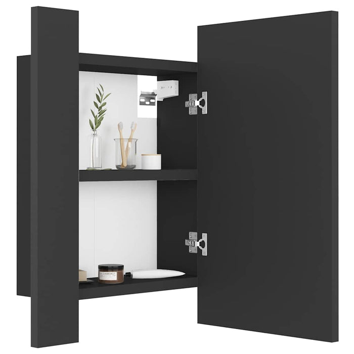 Dulap de baie cu oglindă & LED, gri, 40x12x45 cm acril WALTI