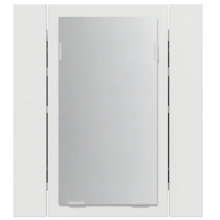 Dulap de baie cu oglindă și LED, alb extralucios 40x12x45 acril WALTI