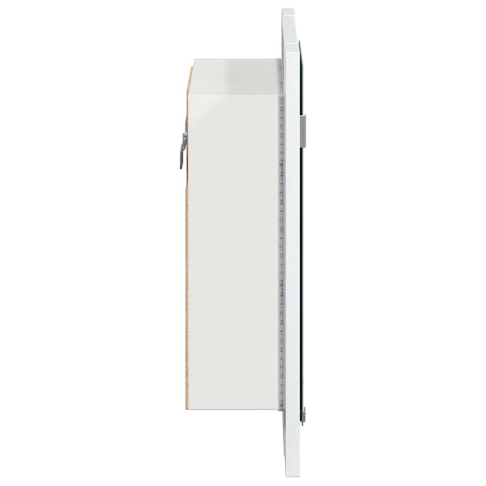 Dulap de baie cu oglindă și LED, alb extralucios 40x12x45 acril WALTI