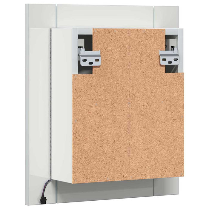 Dulap de baie cu oglindă și LED, alb extralucios 40x12x45 acril WALTI